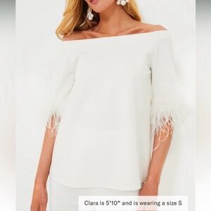 Tuckernuck Feather Miranda Off-Shoulder White Blouse Sz L NWT